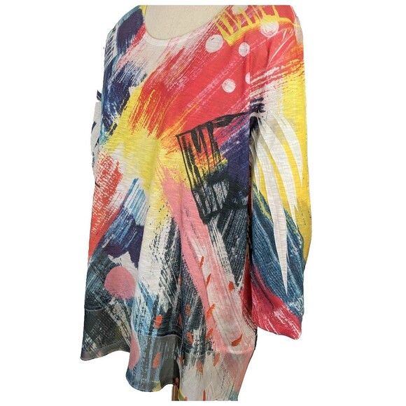 Jess & Jane Womens XL Abstract Print Lightweight Pullover Tunic Top - Picture 3 of 8